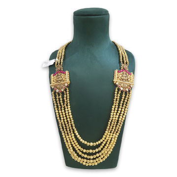 Gold Antique Lakshmi Necklace by 