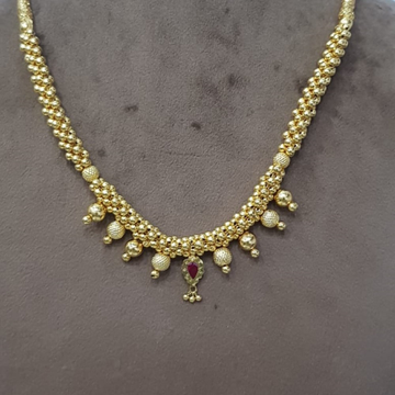 916 Gold Plain Antique Handmade Necklace SJJGN27 by 