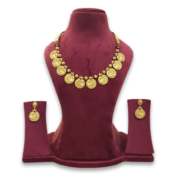 916 Gold Coin Design Necklace Set by 