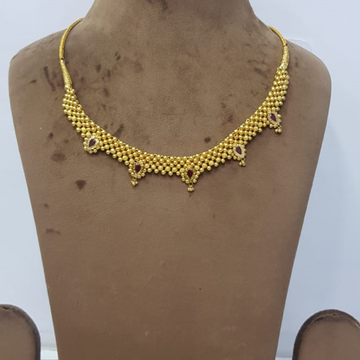 916 Gold Plain Regal Handmade Necklace SJJGN24 by 