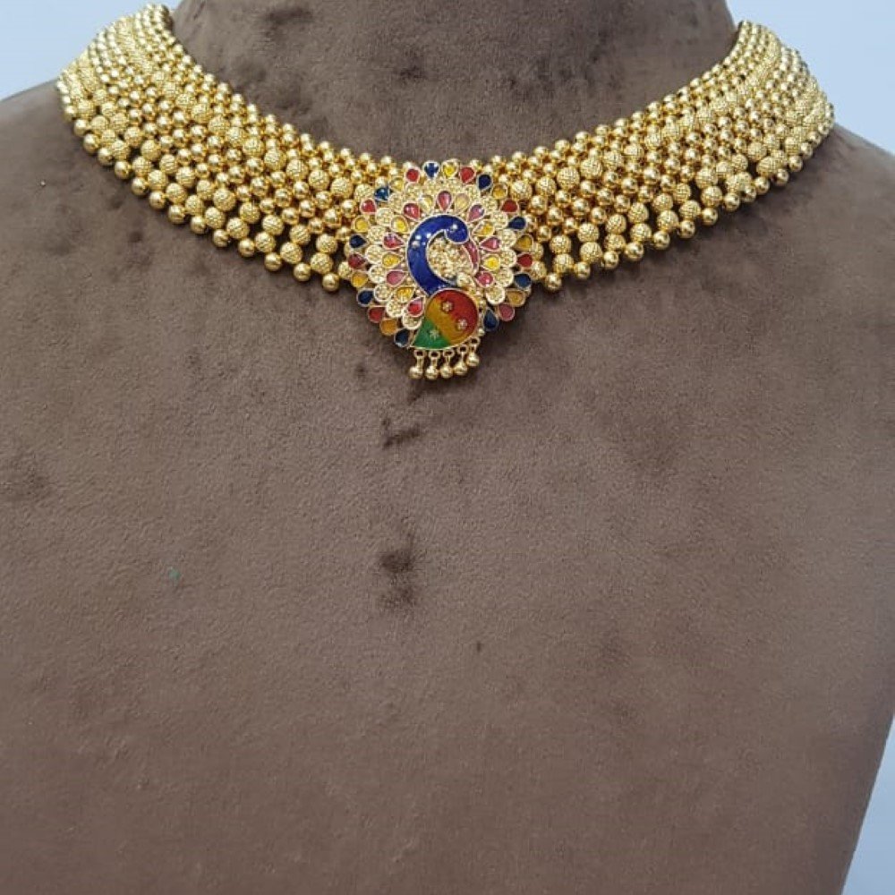 22k Gold Antique Necklace SJJGN58